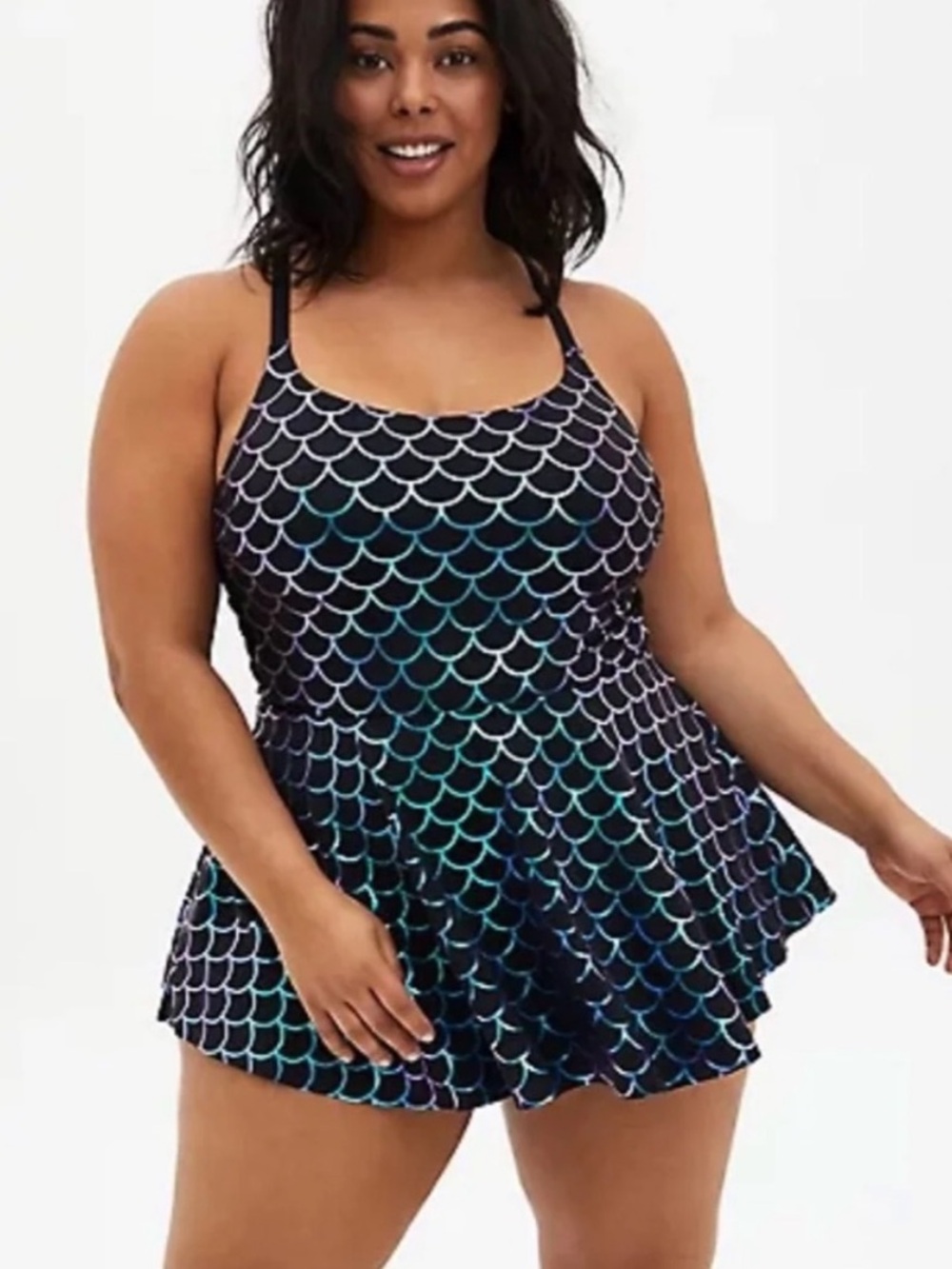Torrid Mermaid One Piece Swim Suit Dress SZ 3 Like new